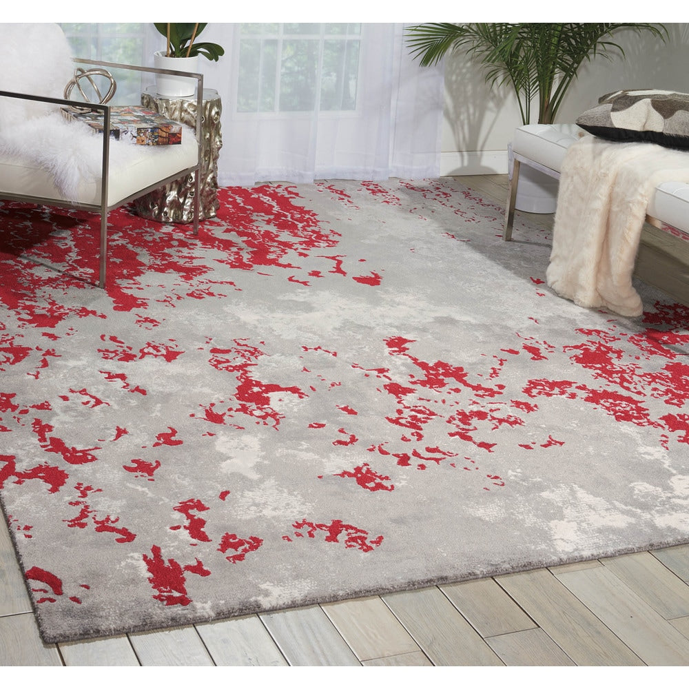 Nourison Twilight Grey Red Area Rug 86 X 116
