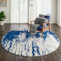 Nourison Twilight Ivory Blue Abstract Area Rug
