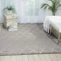 Nourison Twilight Ivory Grey Trellis Rug 79 X 99
