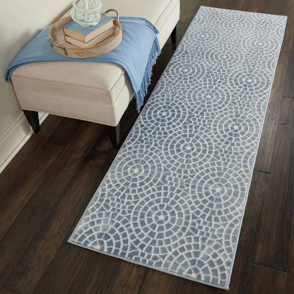 Nourison Urban Chic Light Blue Cobblestone Runner Rug 22 X 73 Runner