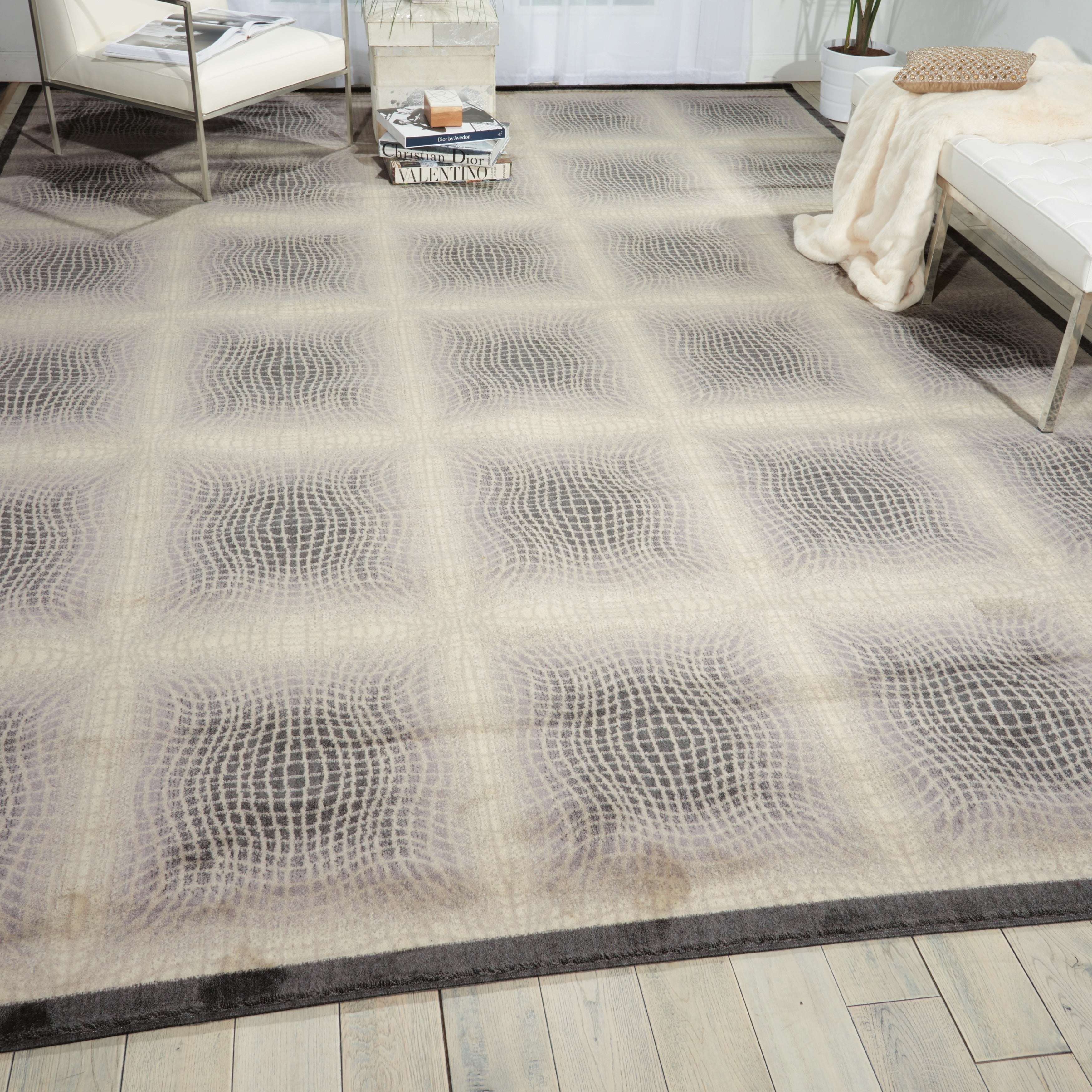 Nourison Utopia Casual Ivory Abstract Rug 53 X 75