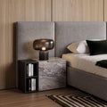 Nova Domus Maranello Modern Grey Wash Faux Marble Nightstand
