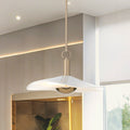 Novella 18 Inch Polished Gold Led Convertible Pendant With White Glazed Ceramic Shade