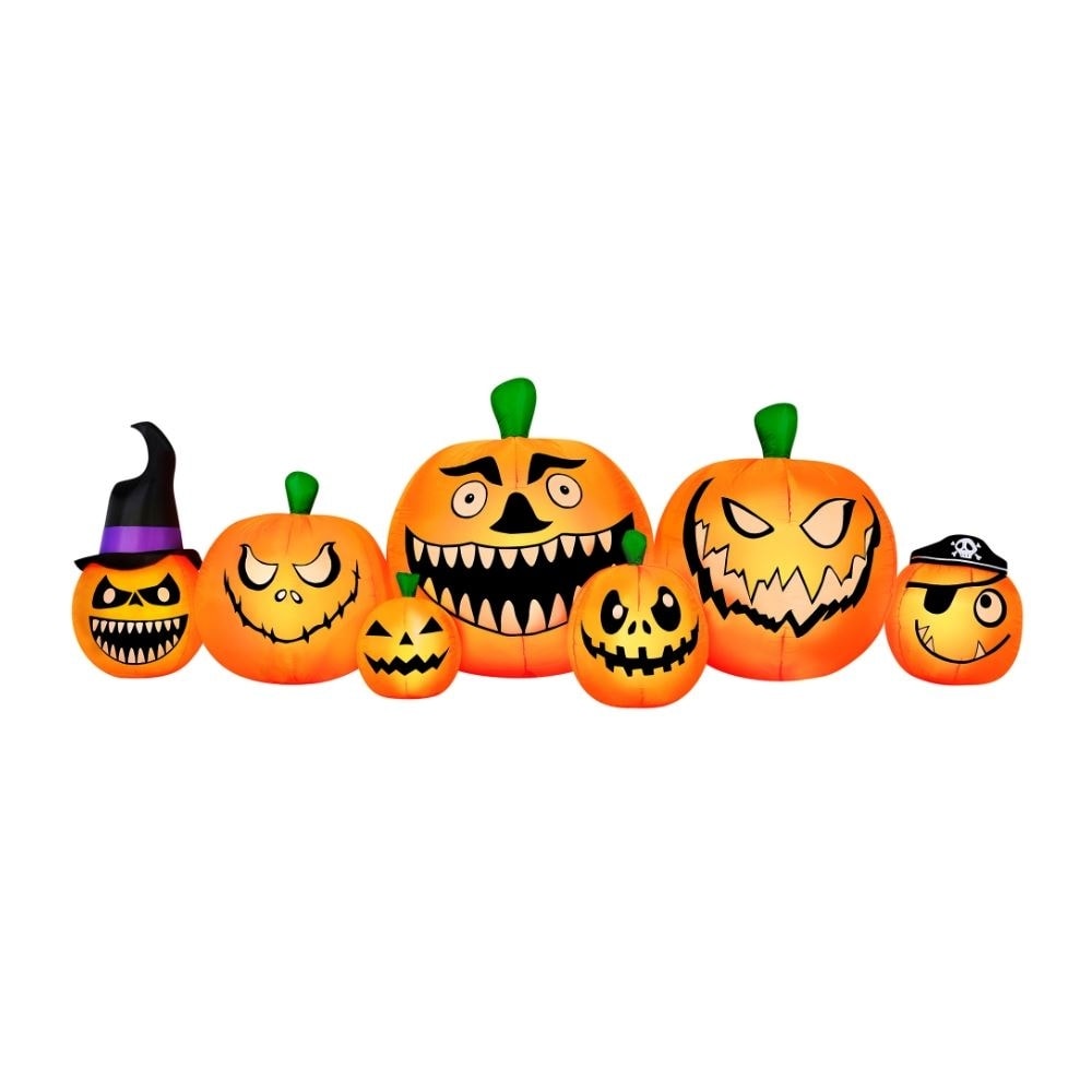 Novelty Lights Pumpkin Patch Halloween Inflatables Pumpkin Yard Decor 8.5 Feet