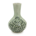 Handmade Green Thai Bodhi Celadon Ceramic Bud Vase Thailand