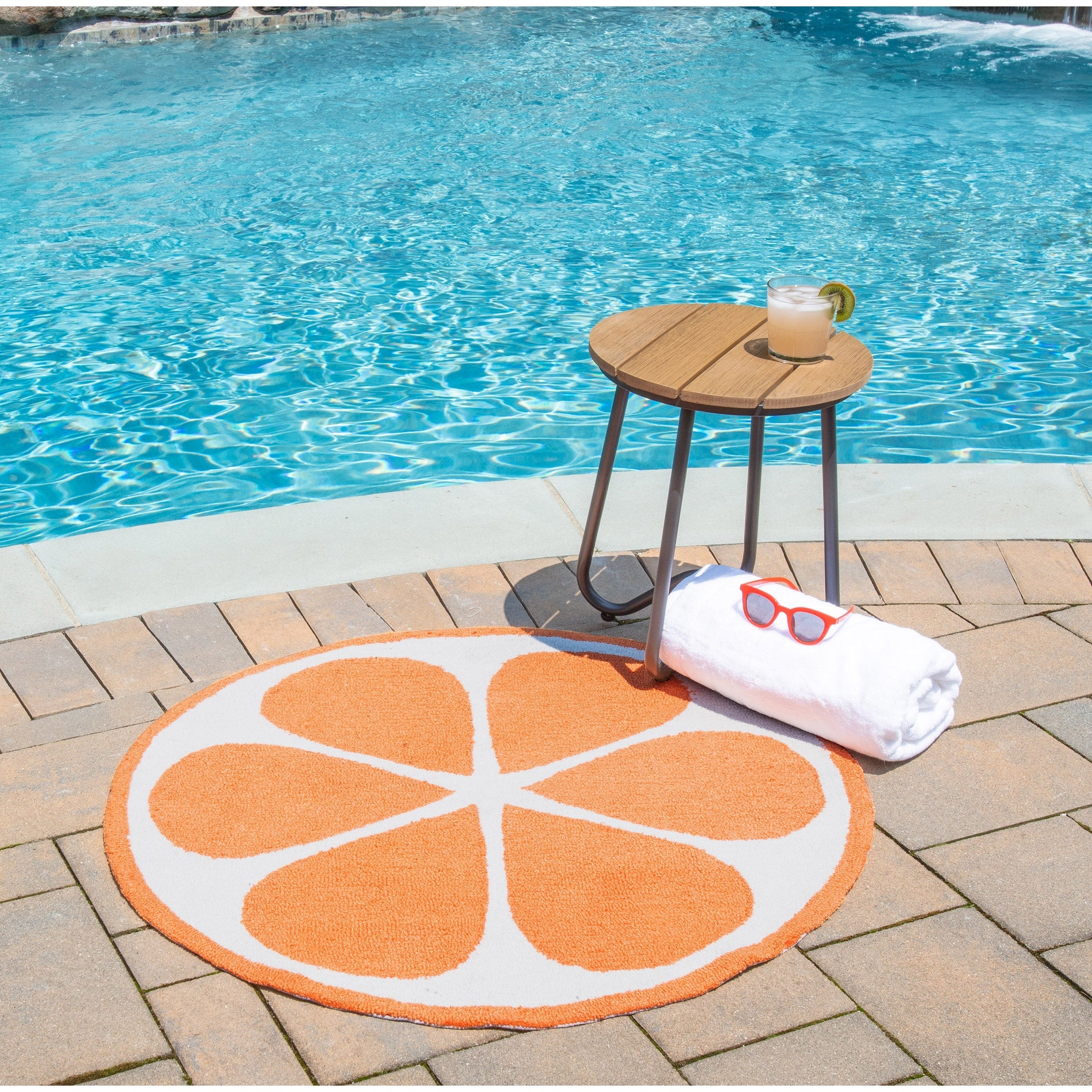 Novogratz By Momeni Cucina Orange Polyester Kitchen Mat