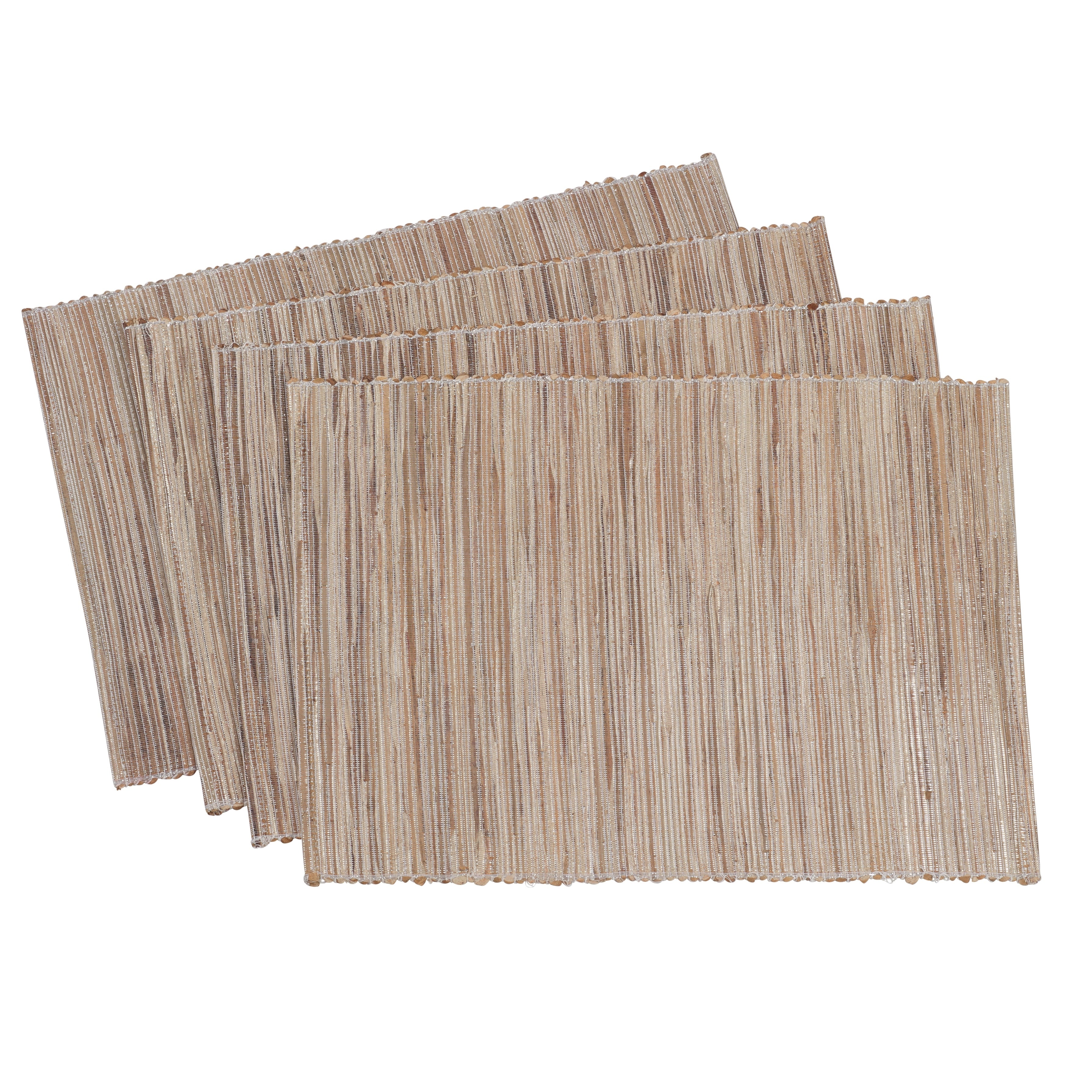 Shimmering Woven Nubby Water Hyacinth Placemat Set