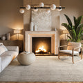 Havenside Home Pensacola Handmade Natural Fiber Jute Sisal Ribbed Solid Natural Rug 5 X 8