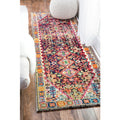 Nuloom Distressed Traditional Flower Persian Multi Runner Rug 4 X 5