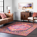 Nuloom Persian Blue Orange Medallion Rug 710 X 4