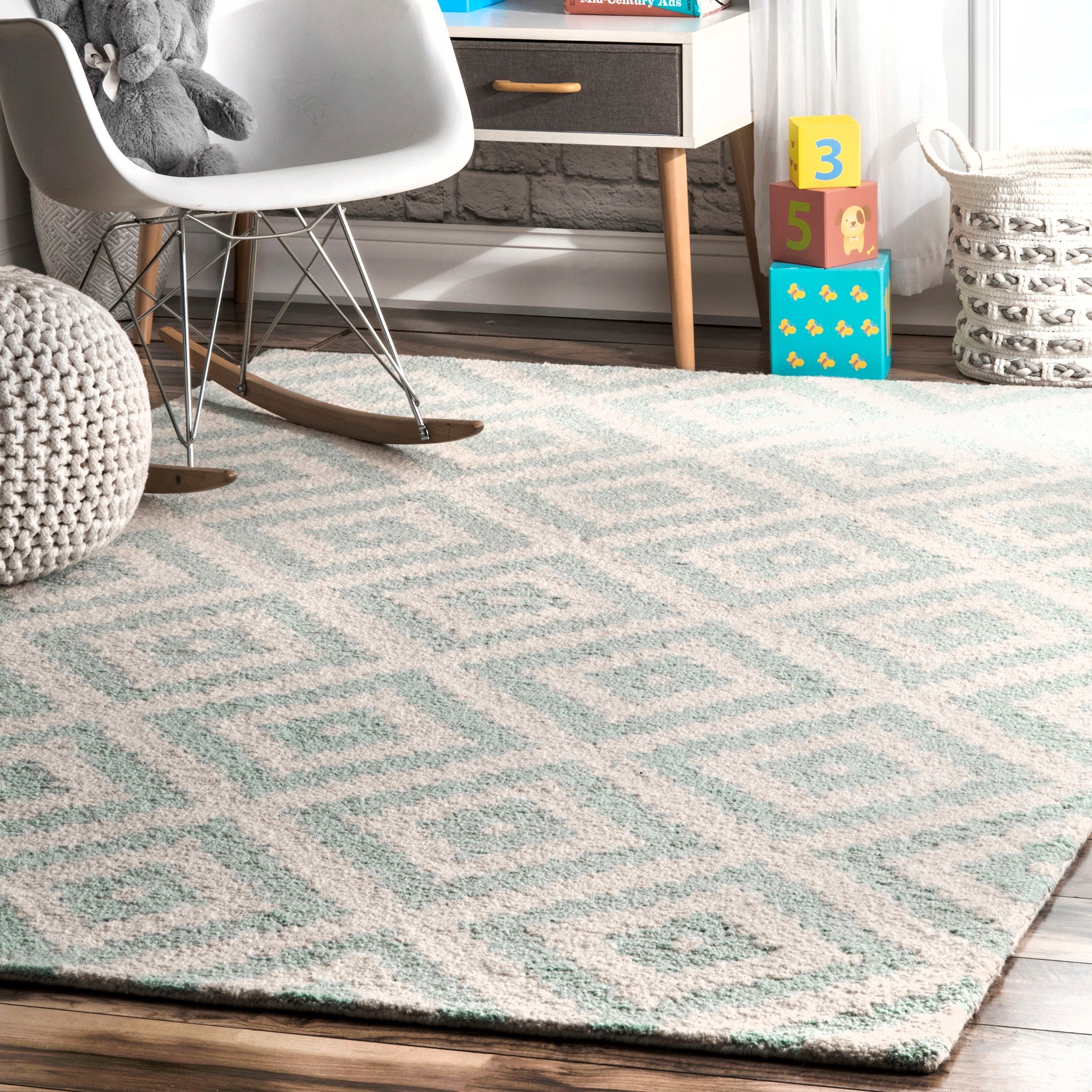 Nuloom Handmade Abstract Wool Fancy Pixel Trellis Rug 5 X 8 5 X 8