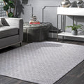 Nuloom Handmade Flatweave Diamond Taupe Cotton Rug 8 X 10 8 X 10