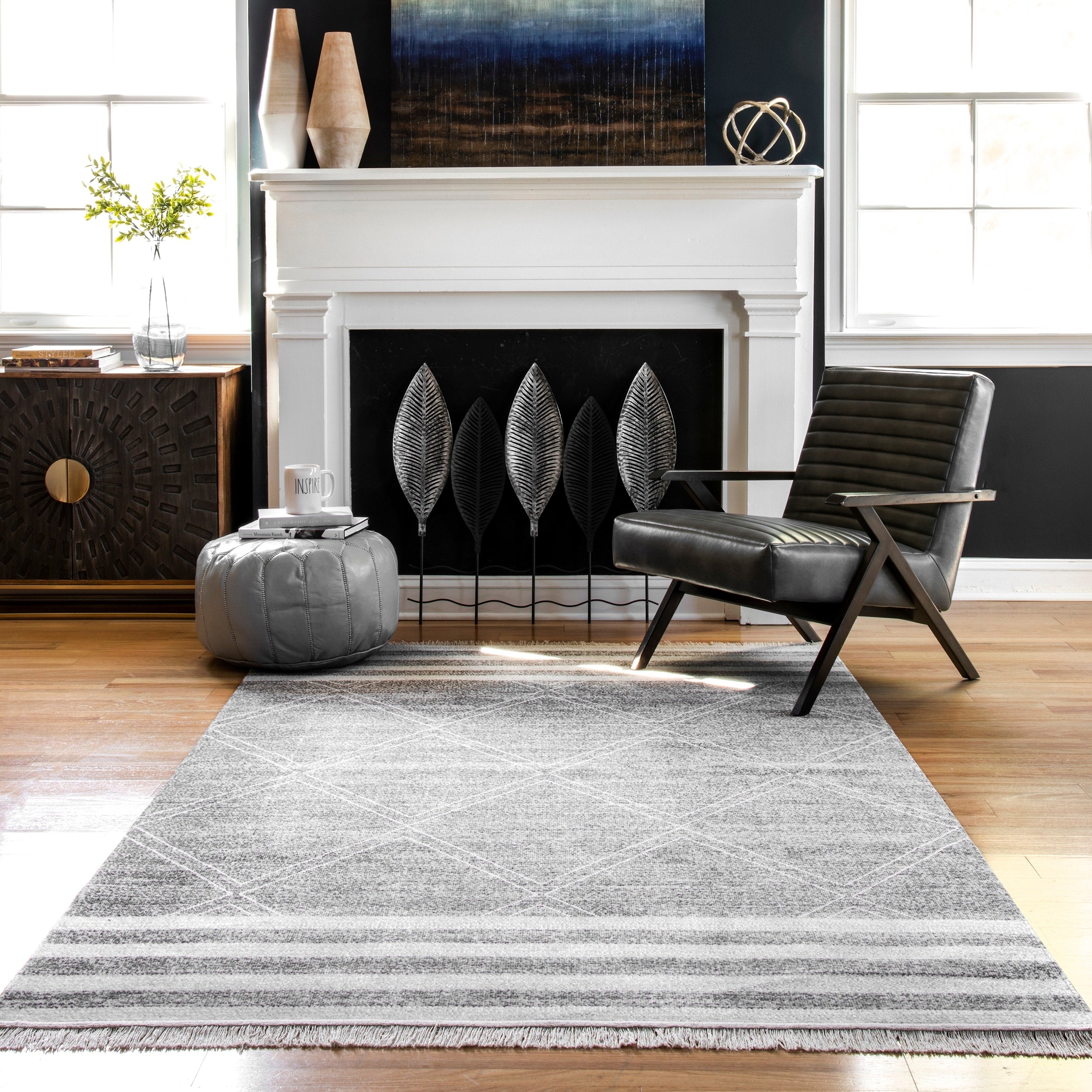 Nuloom Indoor Outdoor Stripes And Diamonds Shasta Area Rug With Fringes
