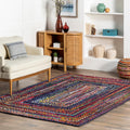 The Curated Nomad Grove Handmade Braided Cotton Rug 5 X 8