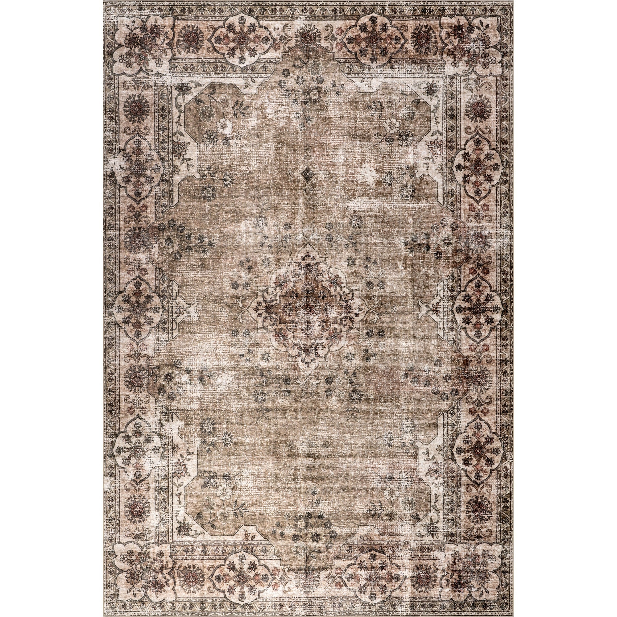 Nuloom Tulsi Traditional Splashguard Machine Washable Area Rug