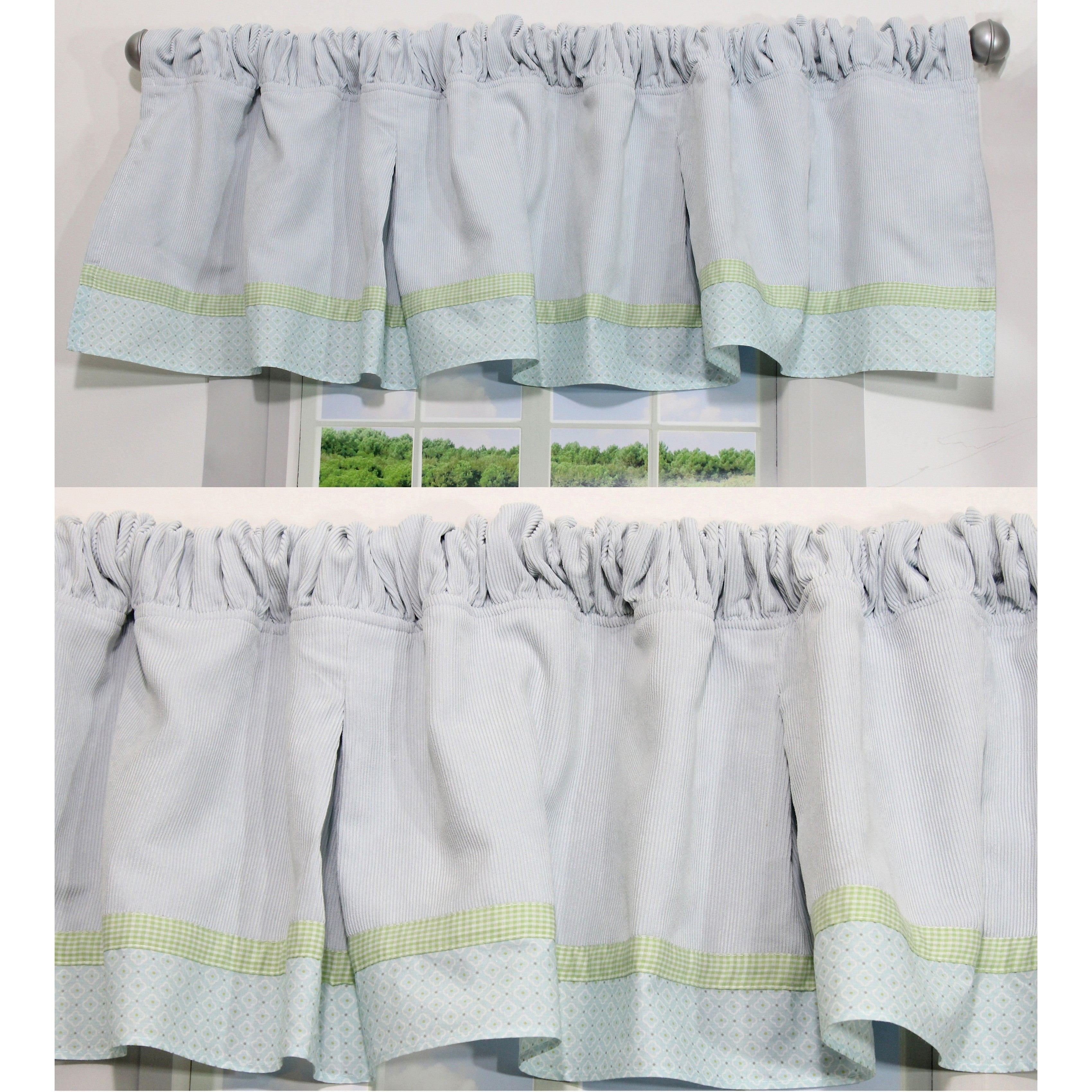 Nurture Blue Corduroy Valances 2 Window Saver Pack