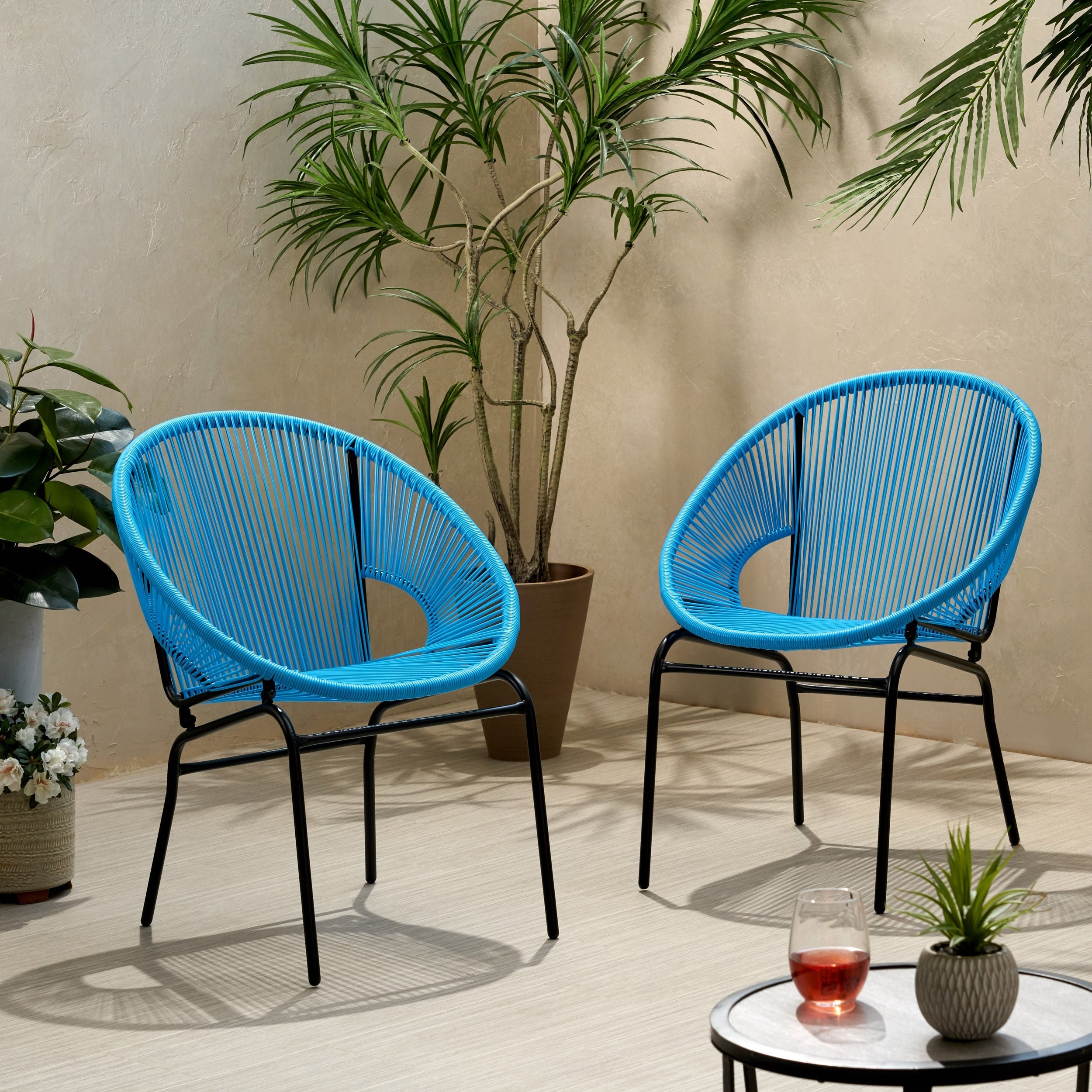 Nusa Outdoor Modern Wicker Club Chair Set Of 2 By Christopher Knight Home