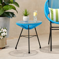 Nusa Outdoor Modern Wicker Side Table With Tempered Glass Top By Christopher Knight Home