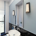 Afx Pasadena 12 Inch Ada Textured Bronze Led Outdoor Sconce White Acrylic Shade