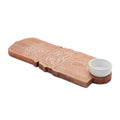 Nutcracker Wood Platter With Ceramic Dip Bowl 17 L