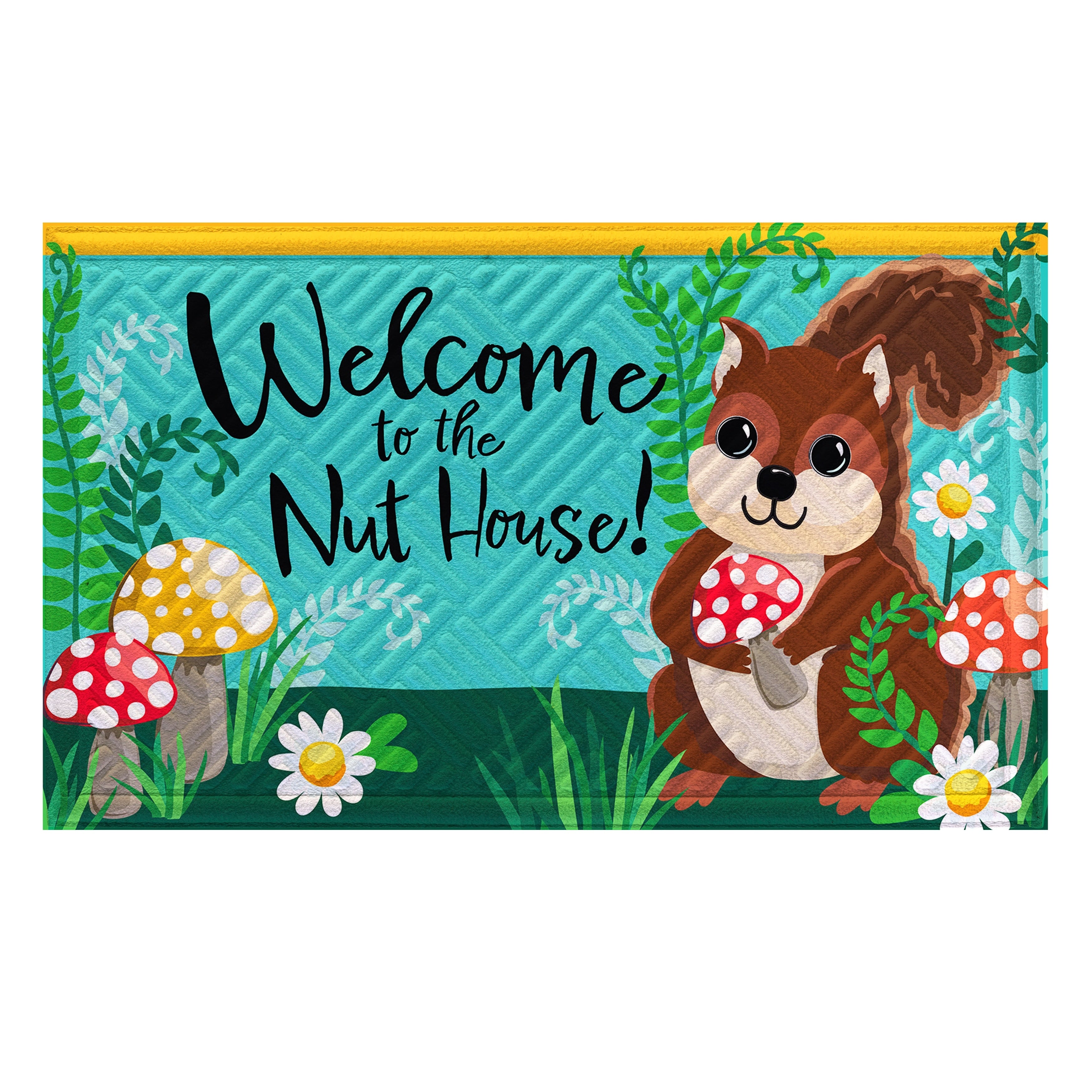 Nutty Squirrel Embossed Door Mat 30 X 18