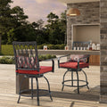 Nuu Garden Pub Bar Stools Set Of 2 360 Degree Rotation Swivel Bistro Stool With Cushions And Pillows