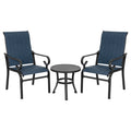 Nuu Garden 3Pcs Patio Set With 2 Textilene Chairs 1 Side Table Powder Coating