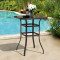 Nuu Garden 31 In. Outdoor Square Iron Bar Table