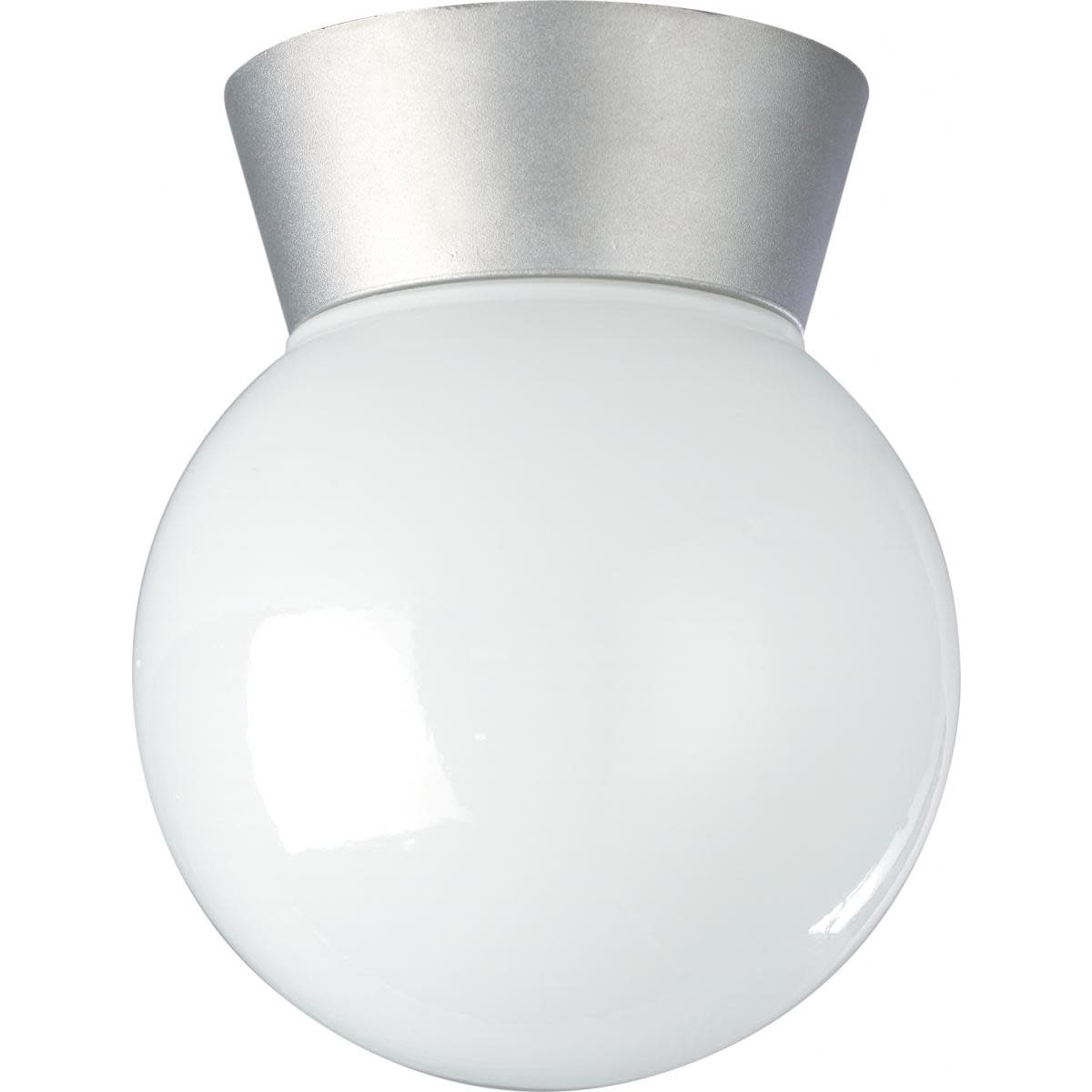 Nuvo Lighting 77 152 1 Light 6 Wide Outdoor Semi Flush Globe Ceiling Fixture With Frosted Glass Shade Satin Aluminum N A