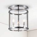 Nuwan 3 Light Chrome Drum Flush Mount