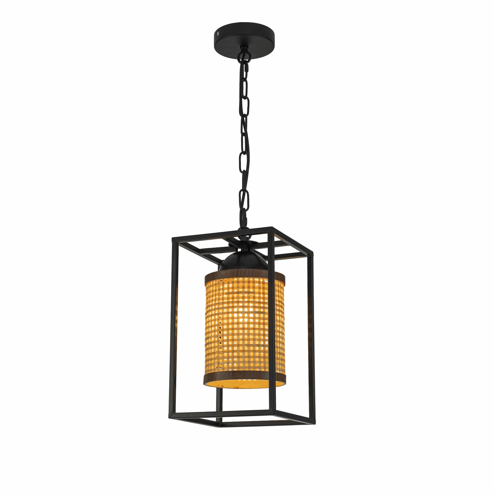 Nyla 1 Light Rattan Outdoor Indoor Coastal Boho Lantern Pendant Light 8 Wide
