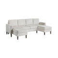 Nyla All In One Sectional Sofa Set With Double Chaise Beige Corduroy