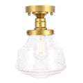 Ivy Terrace Nyle Clear Bubble Glass 1 Light Flushmount