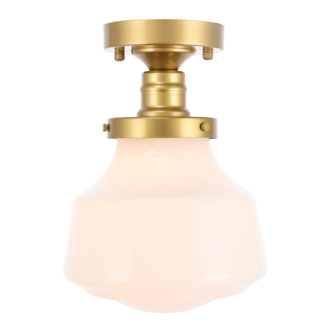 Ivy Terrace Nyle Iron 1 Light Flush Mount Fixture With Frosted Glass Shade