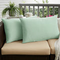 Nyles Sunbrella Spa Blue Indoor Outdoor 13 X 20 Inch Knife Edge Pillow Set