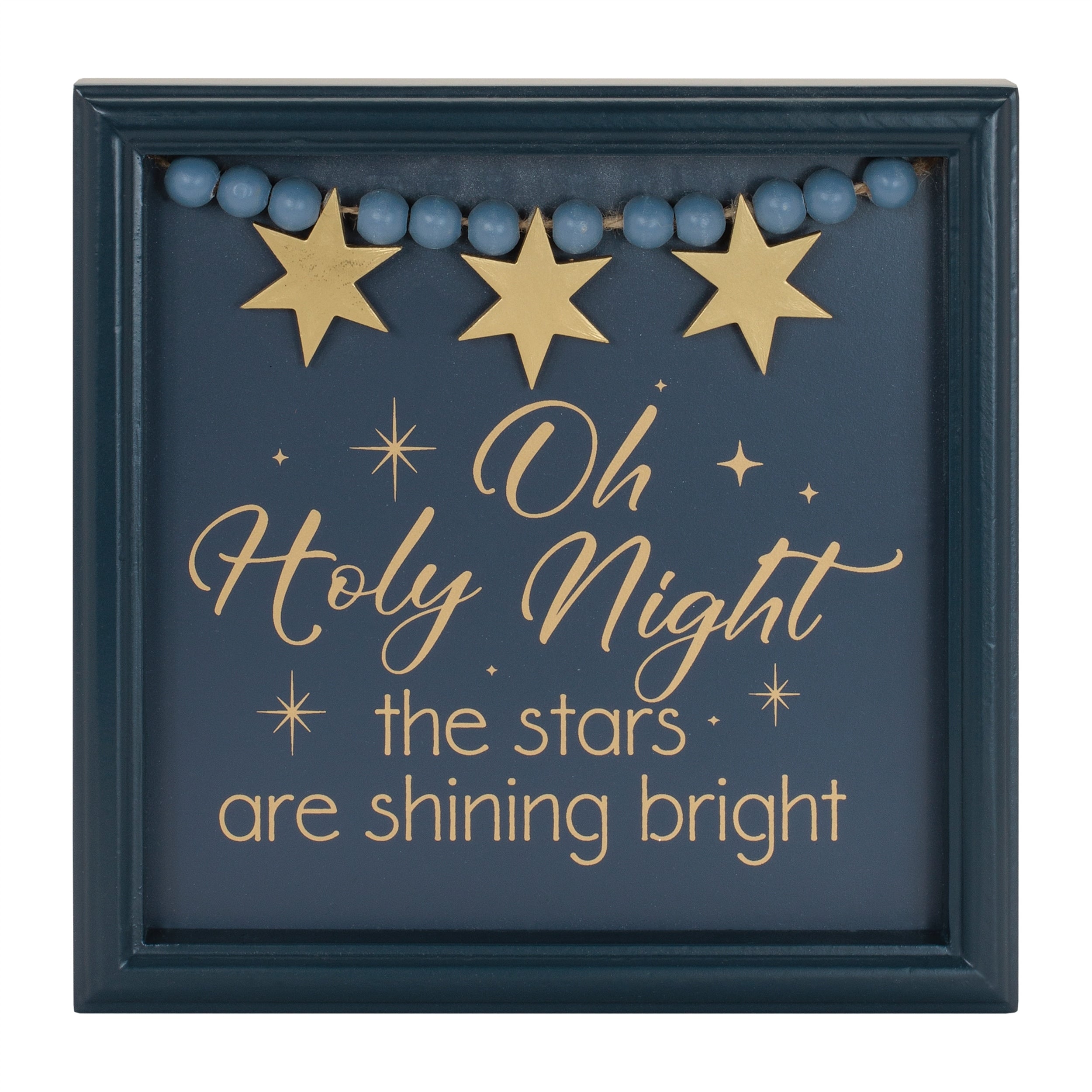 O Holy Night Star Quote Plaque 7.75 Sq