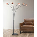 Hometrend Orbs Copper Finish 5 Light Dimmable Arch Floor Lamp