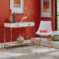 Silver Orchid Dahlberg Glossy White Foyer Table