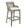 Osp Home Furnishings Plantation Cushioned Bar Stool With Woven Back Panels