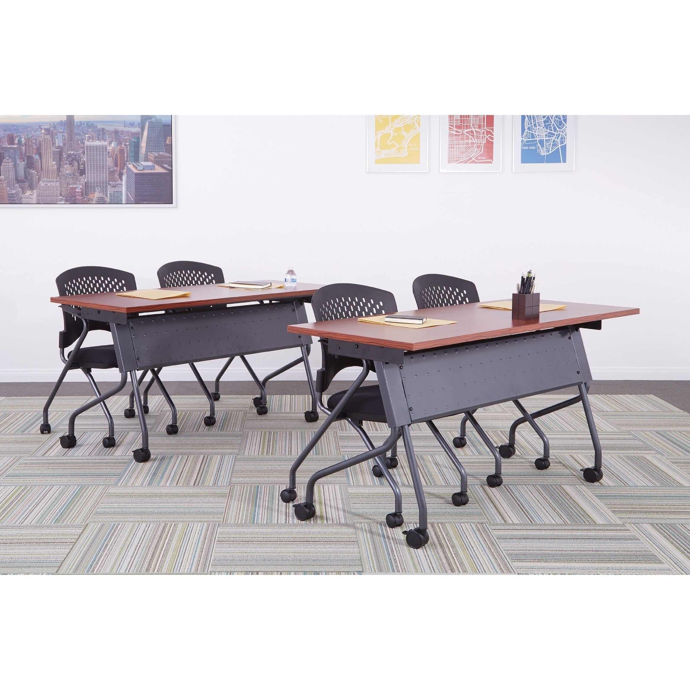 Flip Top Training Table 60 X 24 With Titanium Frame