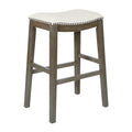Osp Home Furnishings 30 Inch Bar Height Saddle Stools In Fabric Seat And Antique Base 2 Pack