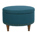 Osp Home Furnishings Fabric Alloway Storage Ottoman With Bronze Nailheads