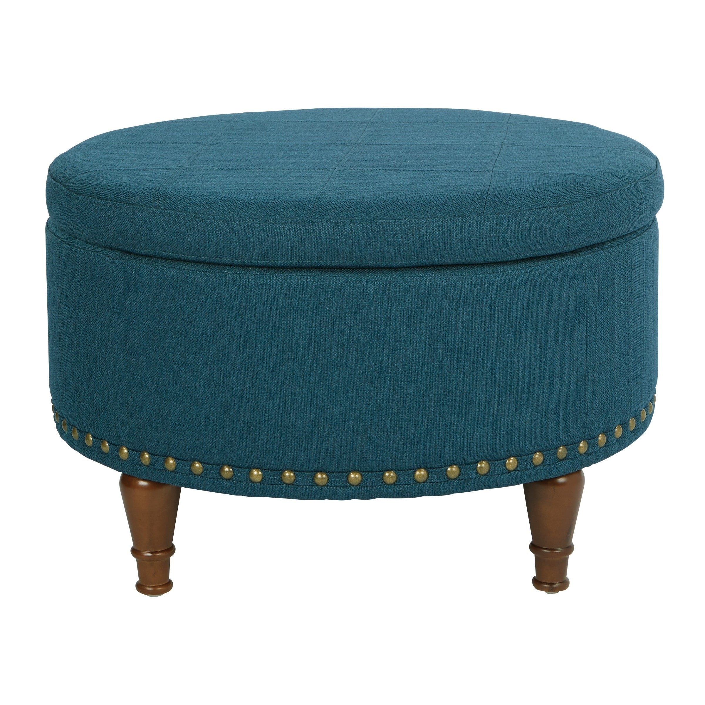 Osp Home Furnishings Fabric Alloway Storage Ottoman With Bronze Nailheads
