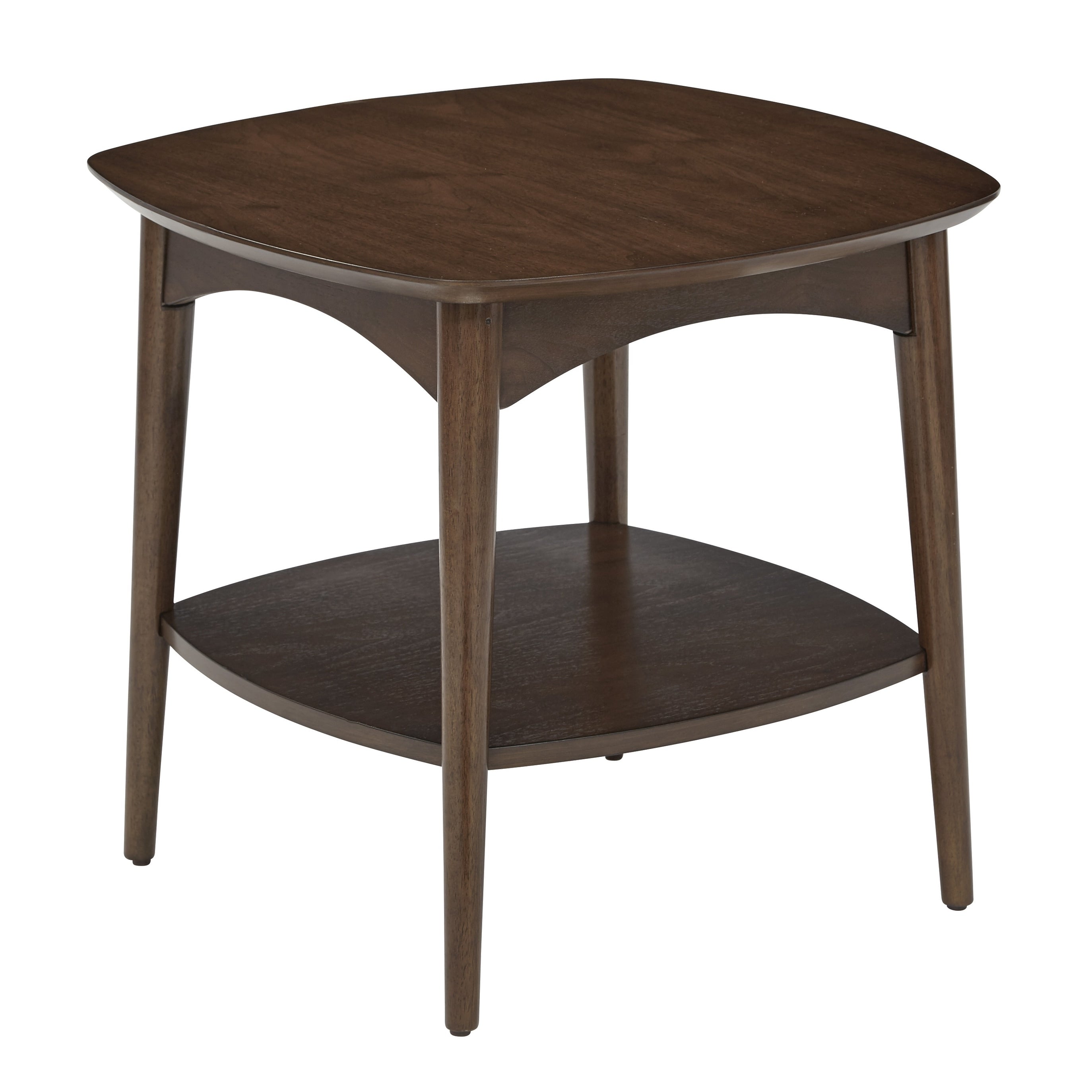 Osp Home Furnishings Mid Century Copenhagen Accent Table In Walnut Finish