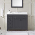 Ove Decors Newcastle 42 Dark Charcoal Undermount Single Sink Vanity With Marble Top Dark Charcoal