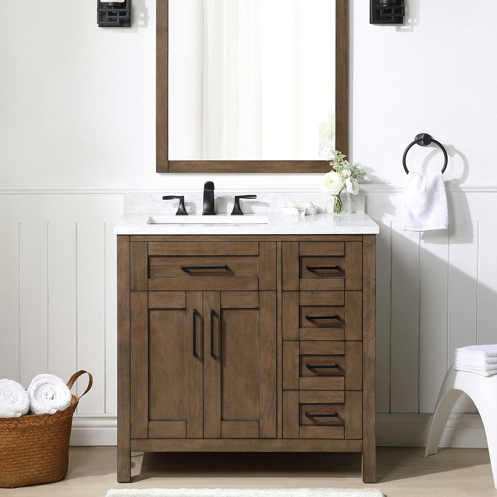 Ove Decors Tahoe 36 In. Almond Latte Vanity With 1 Mirror Included