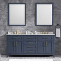 Ove Decors Tahoe 72 In Midnight Blue Double Sink Vanity With White Top And Mirrors Midnight Blue
