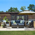 Ovios Patio Furniture Outdoor Furniture Sets High Back Wicker Furniture Sectional 5 Pieces Set