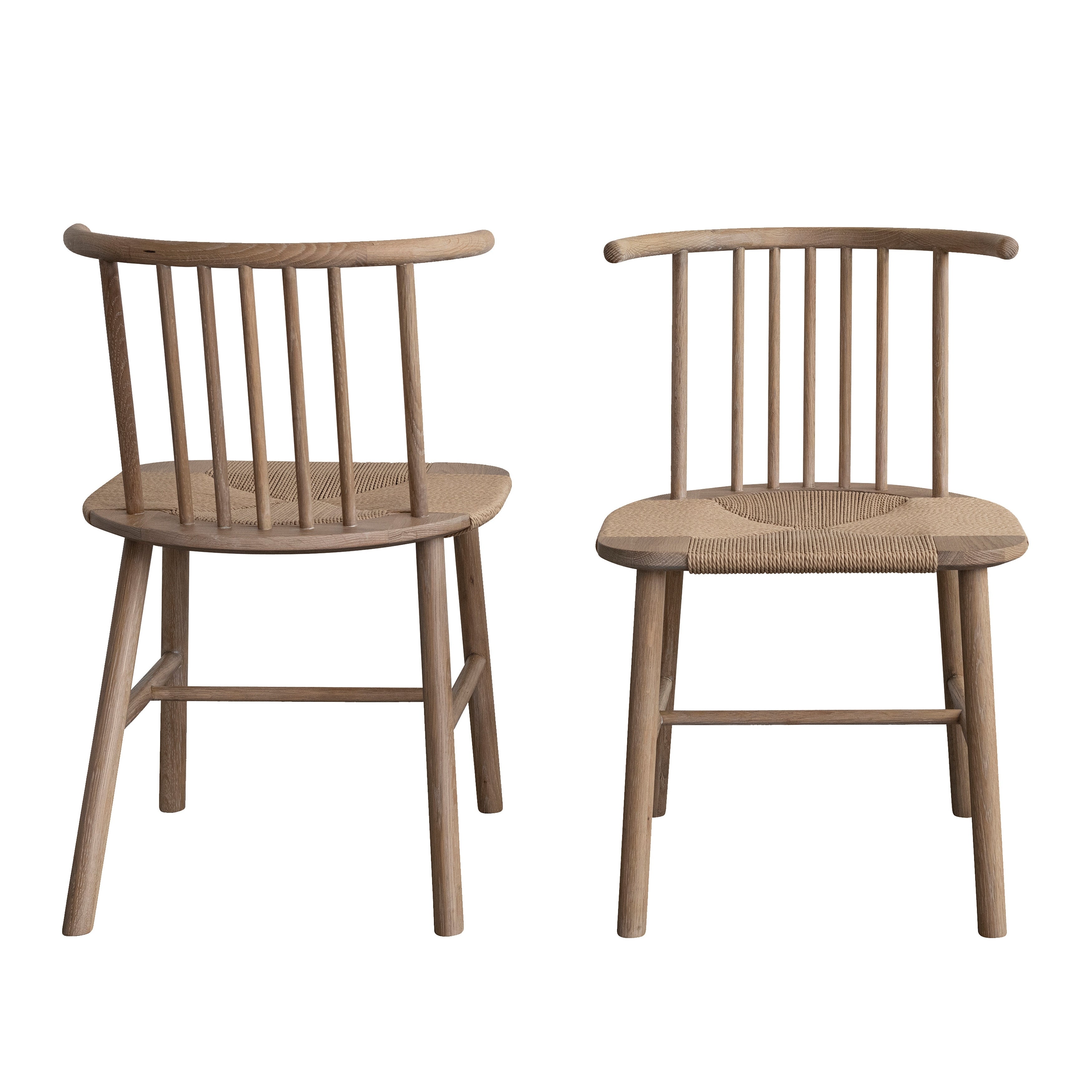 Oak Dining Chair Set With Paper Accents 18.9 L X 18.9 W X 30.5 H