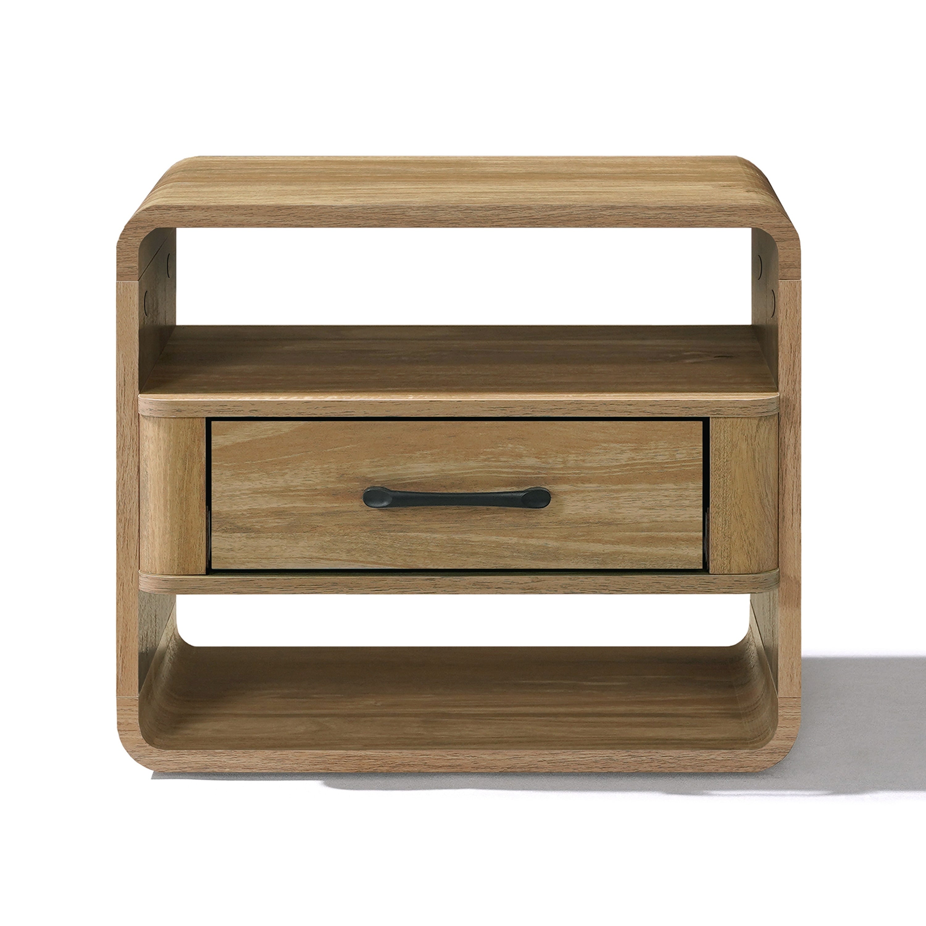 Oak Manufactured Wood 1 Drawer 2 Shelf 15.7 H End Table And Nightstand